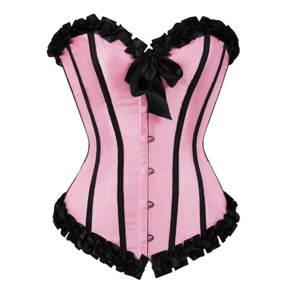 Pink Satin Overbust Corset