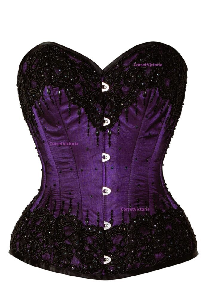 Purple Satin Hand made corset