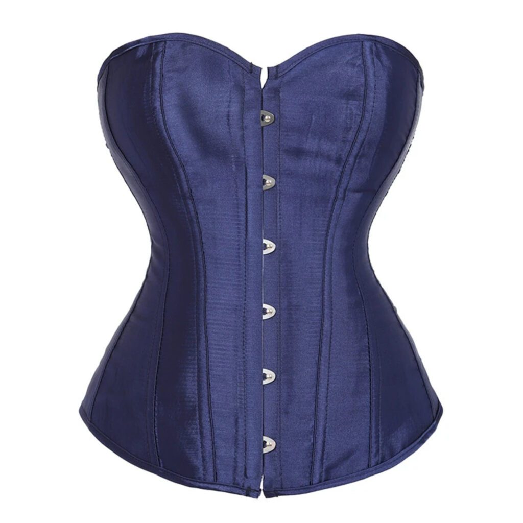 Dark Blue Satin Overbust Corset