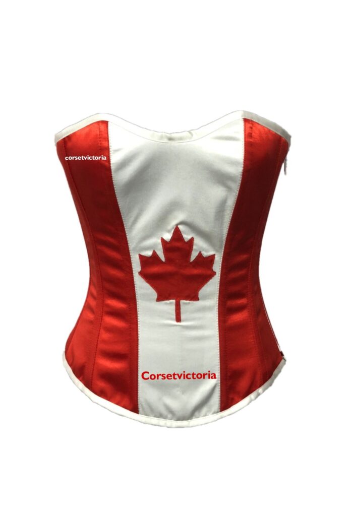 Canada White And Red Corset top