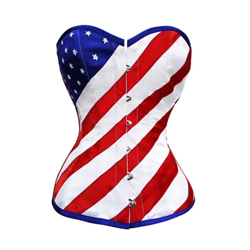 USA American Flag Overbust Corset