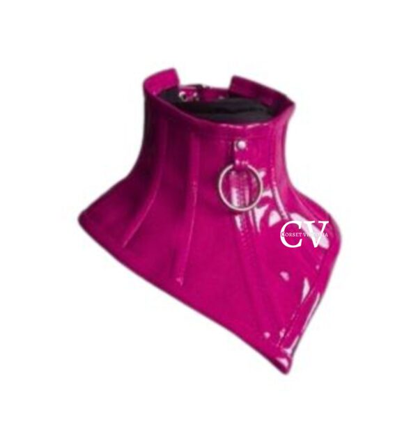 Pink PVC Leather Neck Corset