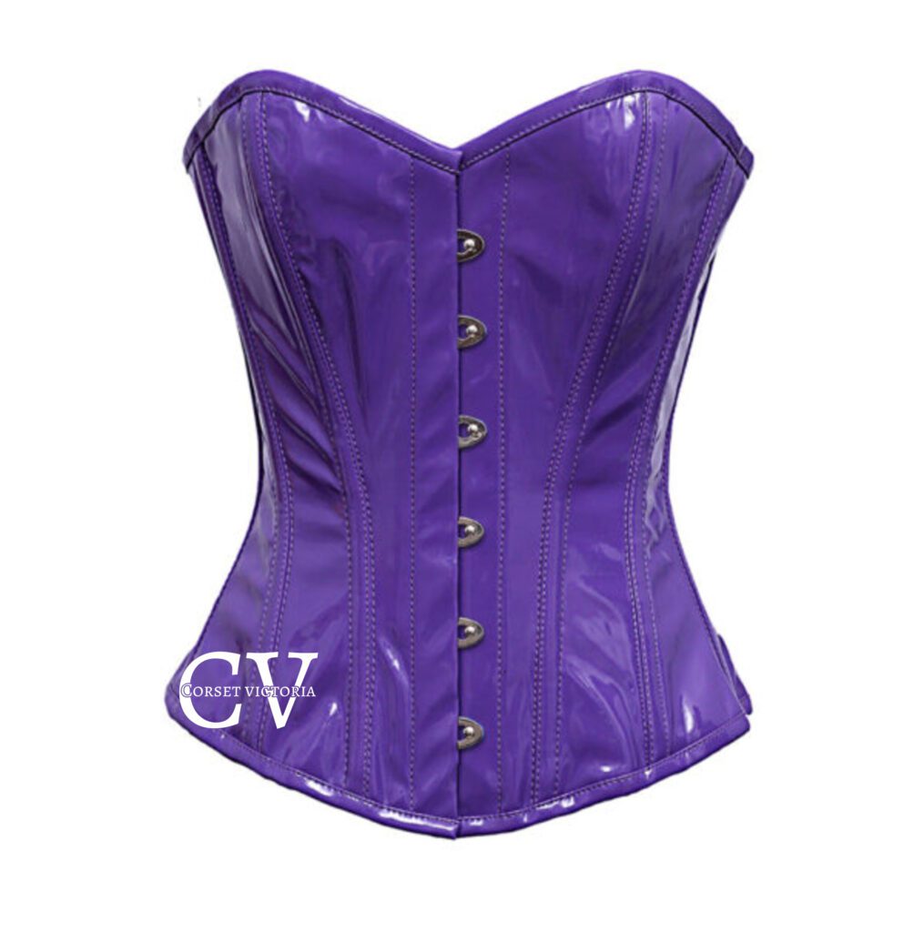 Purple pvc leather corset
