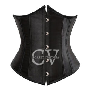 Black Underbust Corset Steel Boned Halloween Costume Top