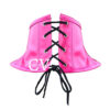 Pink PVC Leather Satin Collar Neck Corset Gothic Costume - Image 2