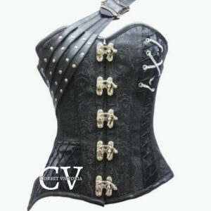 Black Brocade Overbust Corset