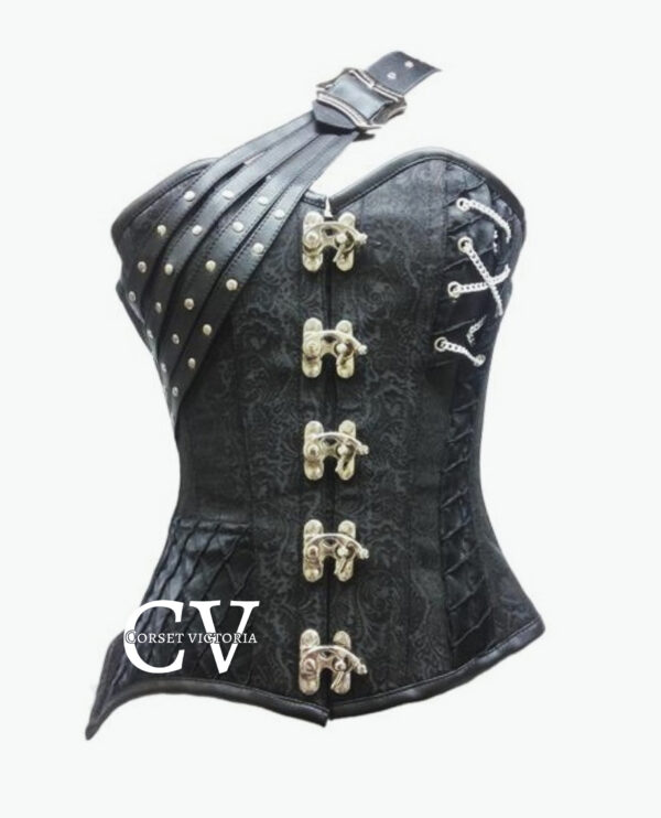 Black Brocade Overbust Corset