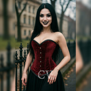 Luxury Red Velvet Underbust Corset | Gothic Waist Cincher – CorsetVictoria