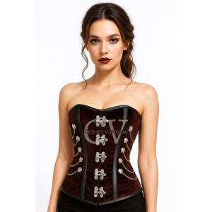 Brown velvet overbust corset Halloween costume