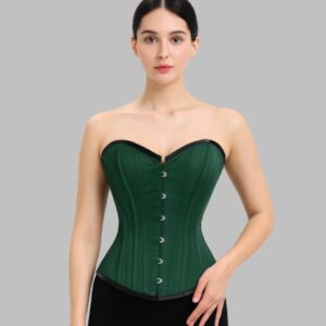 Emerald Green Satin Burlesque Corset Goth Victorian Glamour
