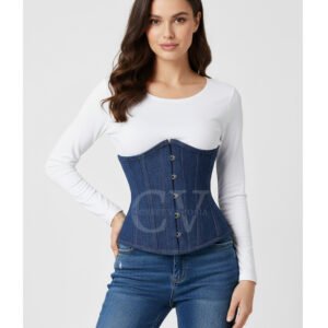 Corsetvictoria Denim Underbust Corset Gothic Halloween Costume Waist Training