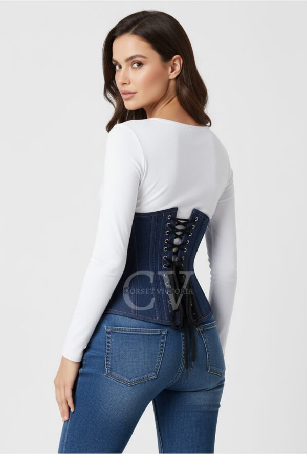 Corsetvictoria Denim Underbust Corset Gothic Halloween Costume Waist Training